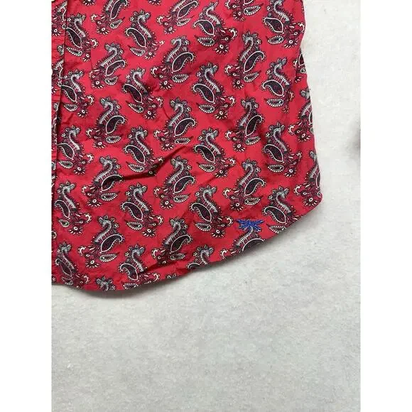 Talbots Womens SZ 12 Paisley Print Long Sleeve‎ Button Down Blouse 100% Cotton - Picture 2 of 9